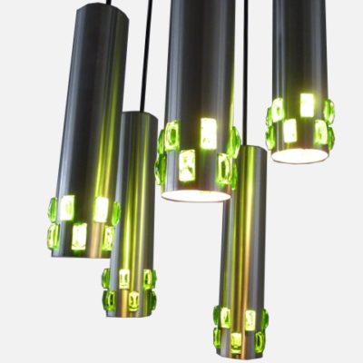 Cascade aluminium tubes green glass