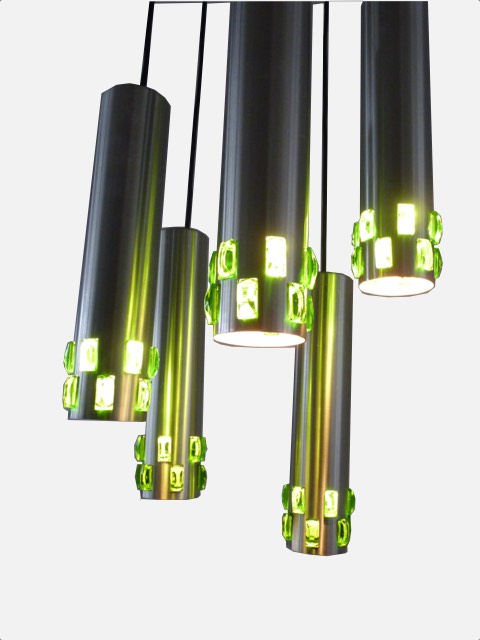 Cascade aluminium tubes green glass
